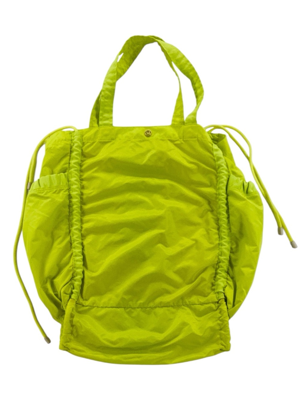 🐵 Lululemon Bright Lime Green Drawstring Tote Bag
